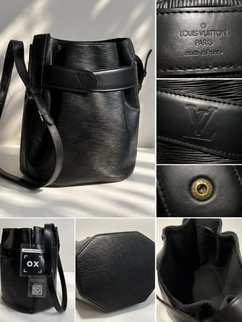 Louis Vuitton Vintage Black Epi Leather Sac d’Epaule Shoulder Bucket Bag